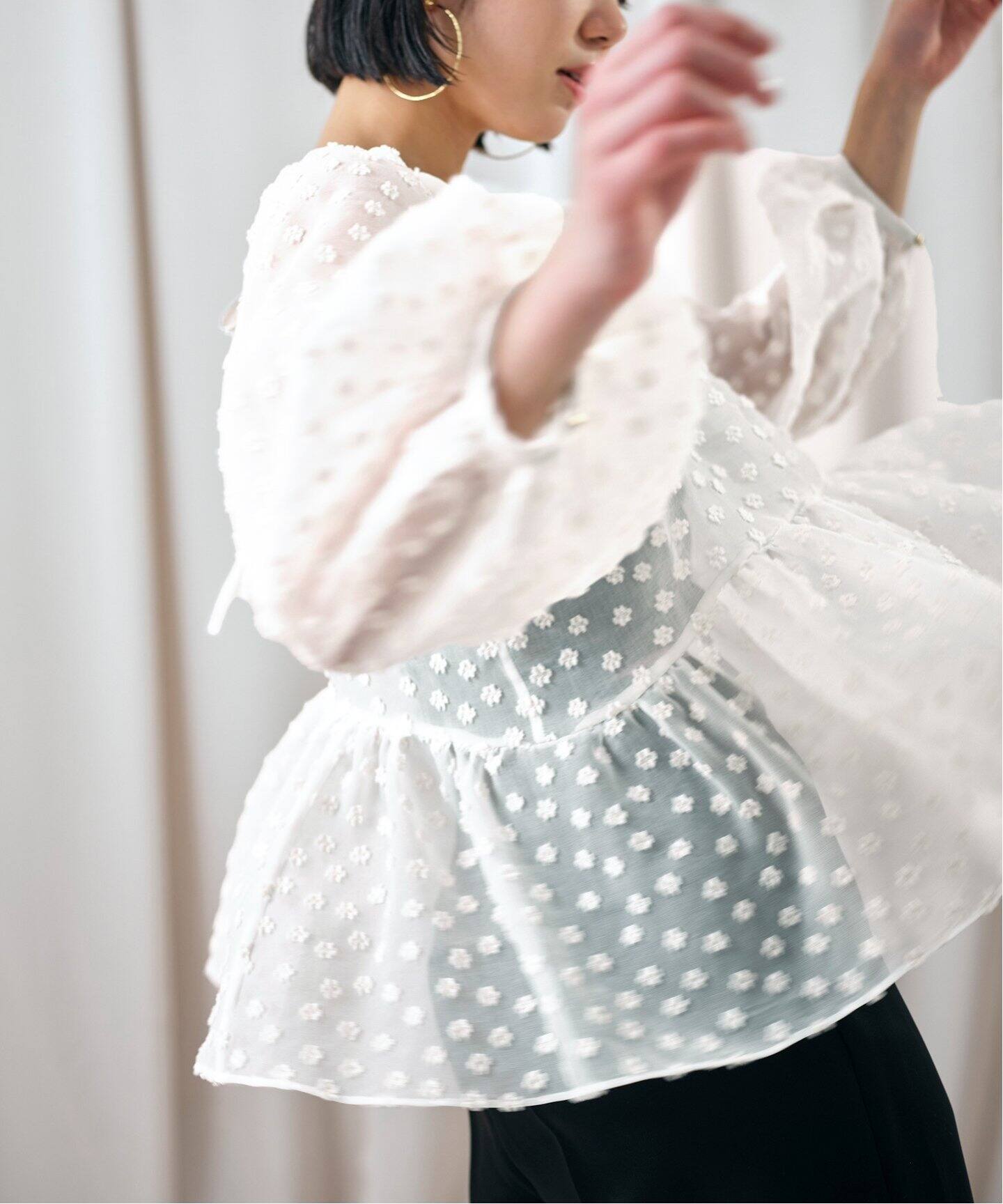 habi Petitフラワージャガードブラウス（シャツ／ブラウス）｜SLOBE 