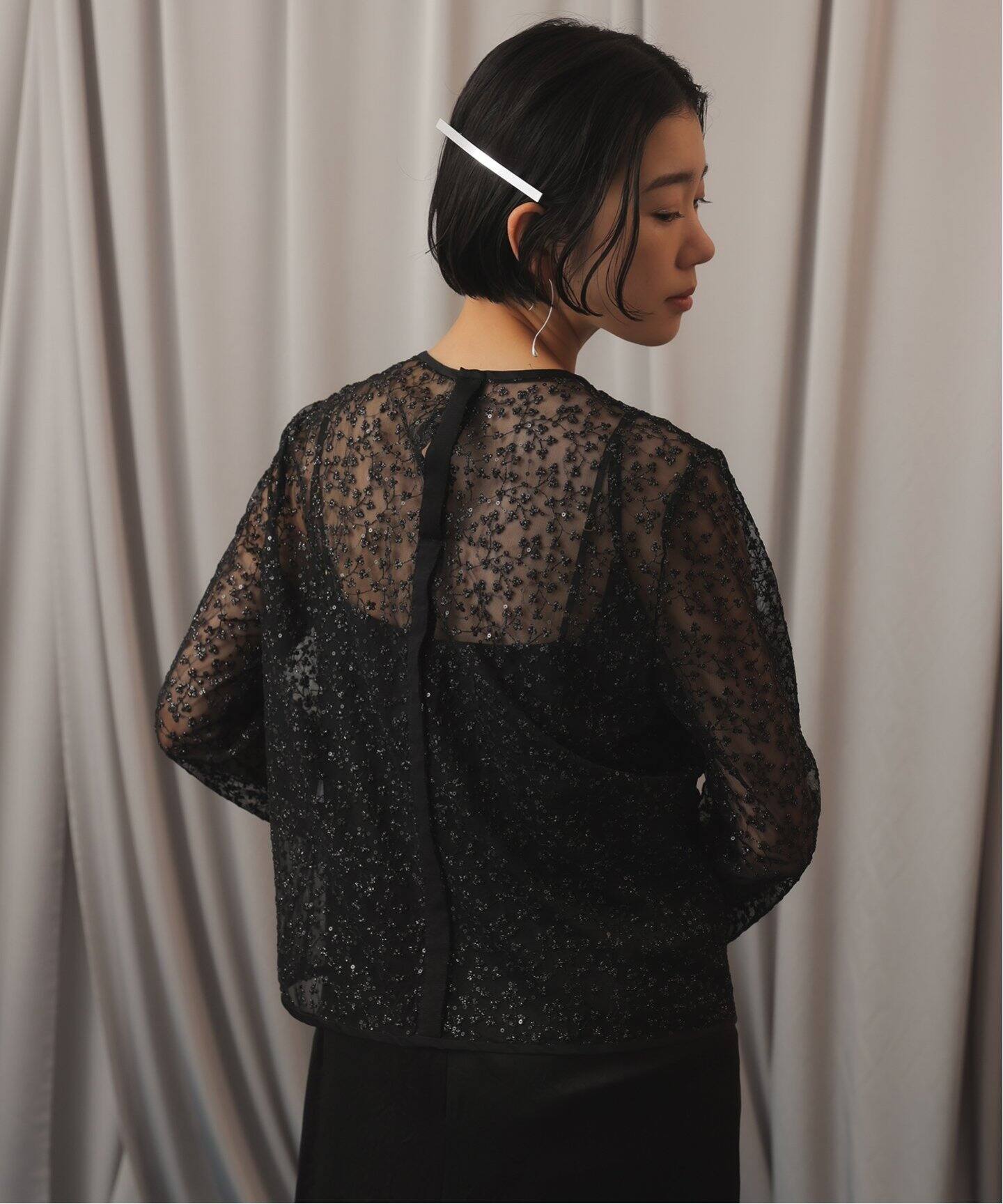 habiスパンコールレースブラウス（シャツ／ブラウス）｜SLOBE IENA  