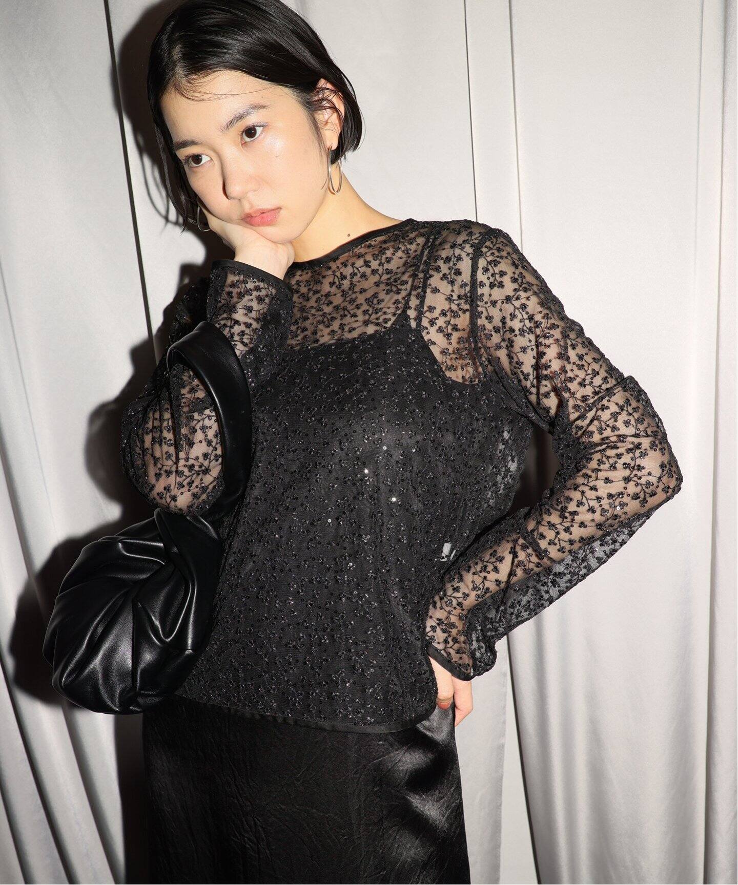 habiスパンコールレースブラウス（シャツ／ブラウス）｜SLOBE IENA  