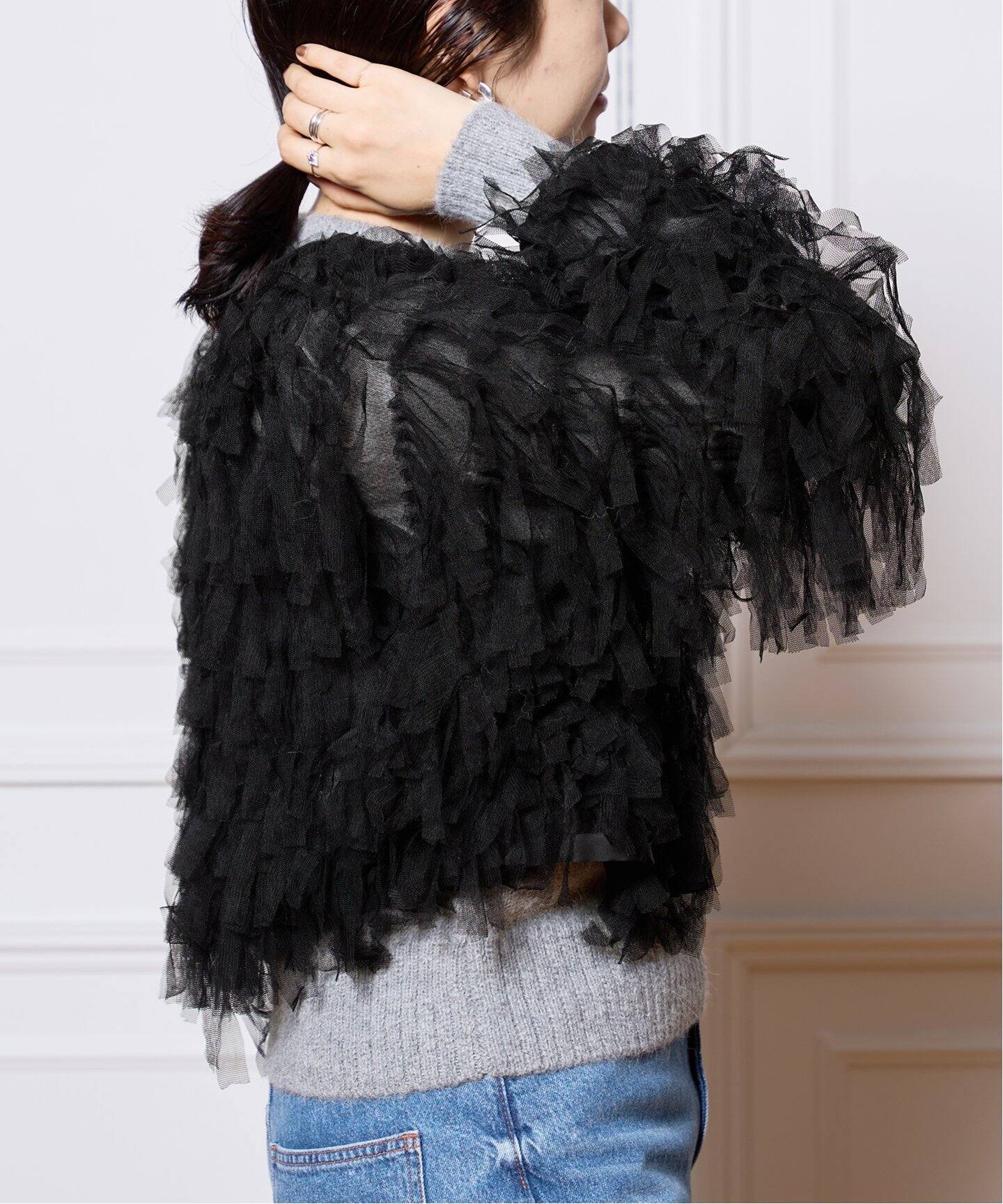 IENA la boucle チュールフリルブラウス