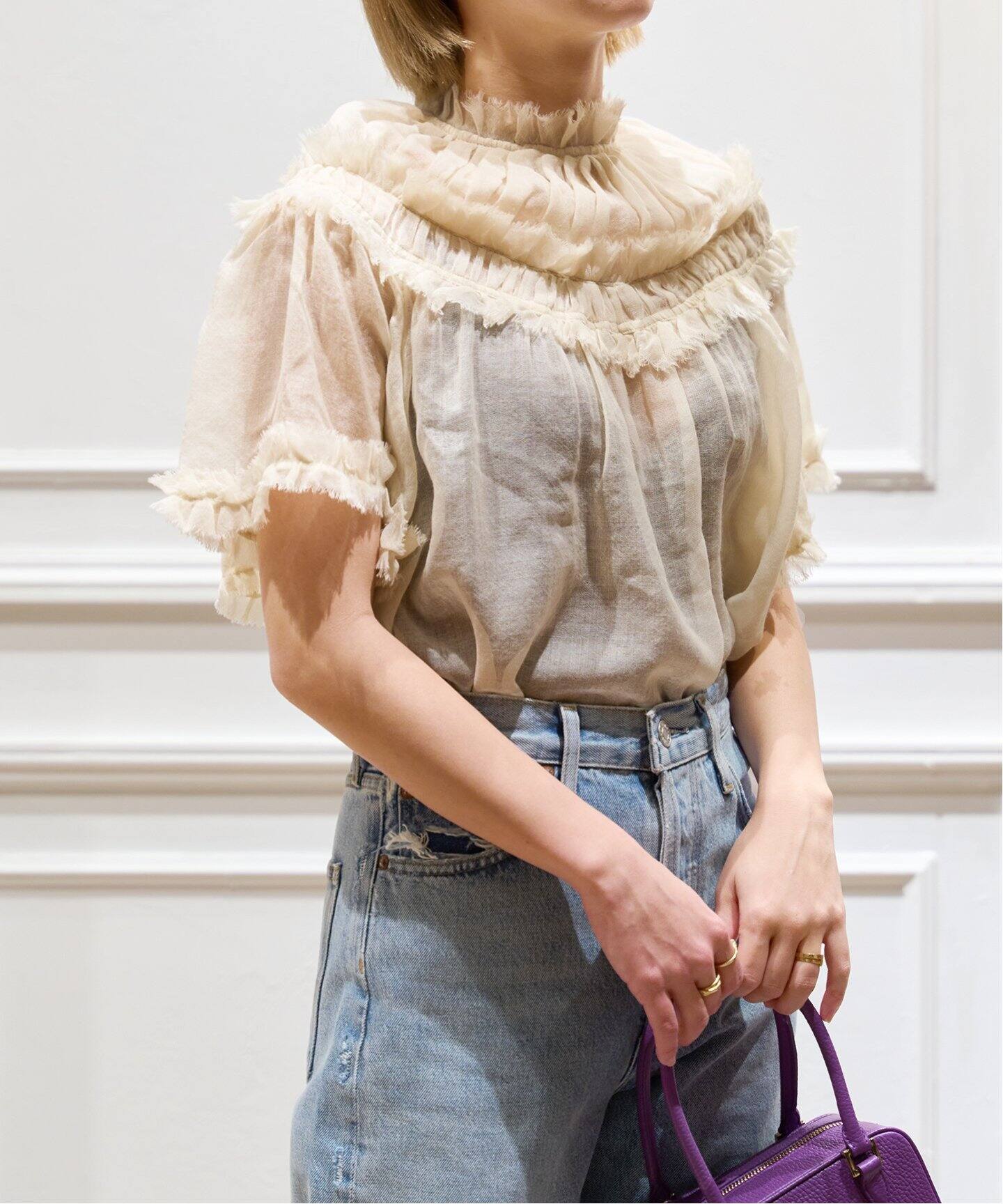 ULLA JOHNSON/ウラ ジョンソン】PRE ZURI TOPS ブラウス（シャツ 