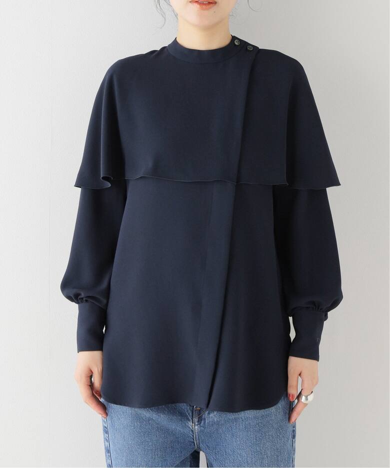 追加》バックサテン ケープブラウス（シャツ／ブラウス）｜VERMEIL par  