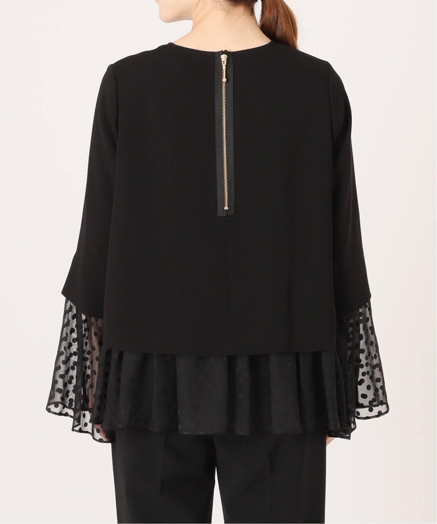 Room no.8 BLACK/ルームエイトブラック】DOT LACE CHANGE DRAPE TOPS 