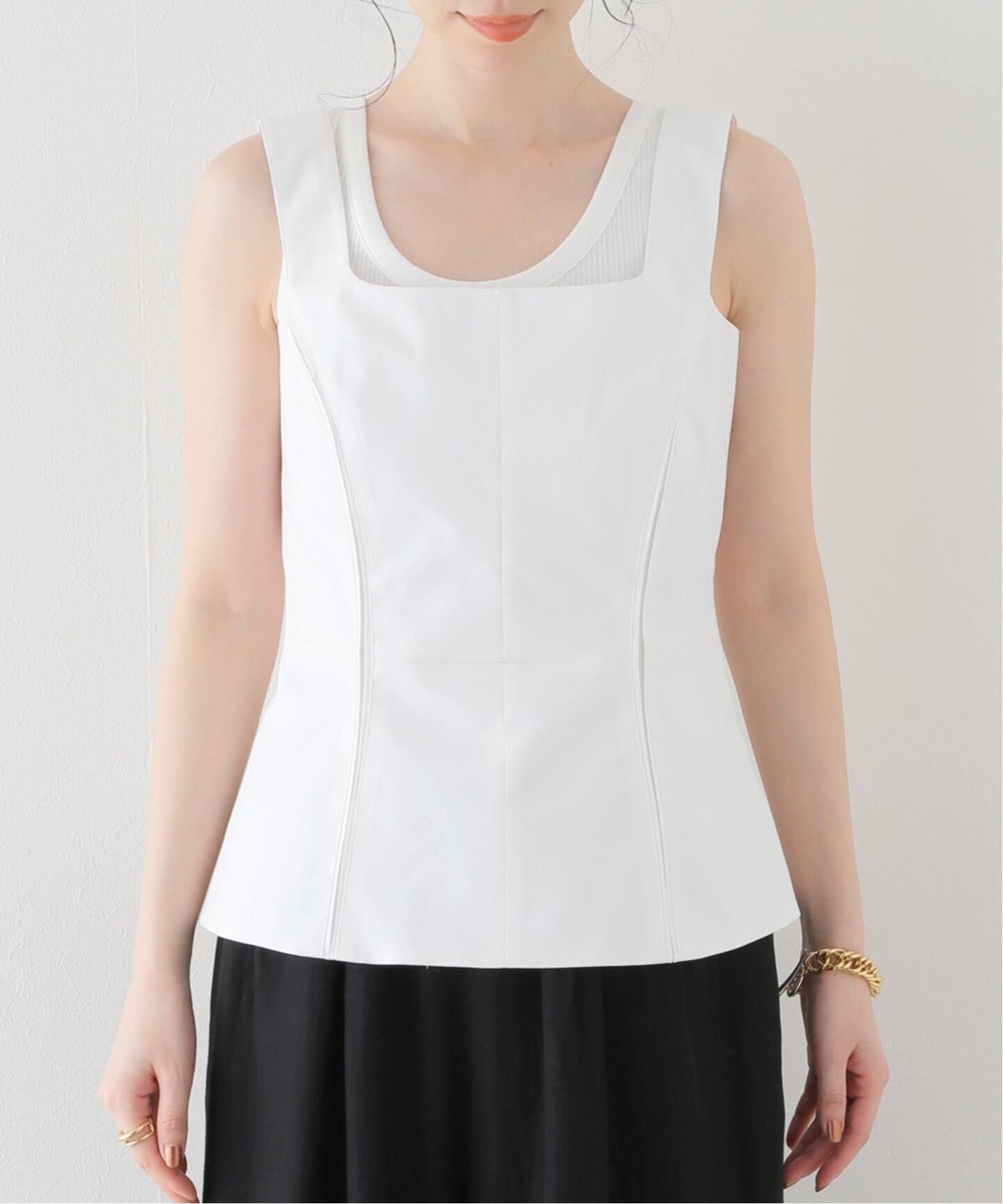 ROCHAS/ロシャス】shoulder straps Bustier Top（シャツ