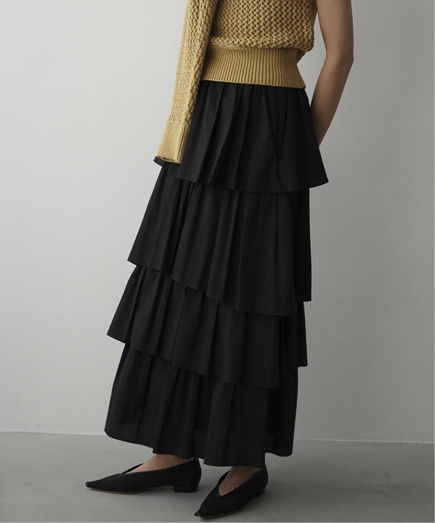 CLANE / クラネ】FRILL TIERED SKIRT（ロング・マキシ丈スカート 