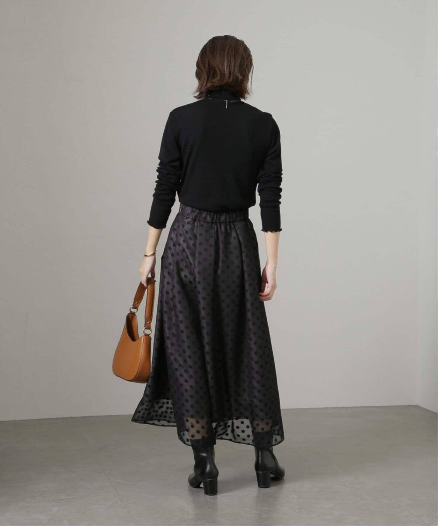 追加2》シアードットタックスカート（ロング・マキシ丈スカート）｜La  