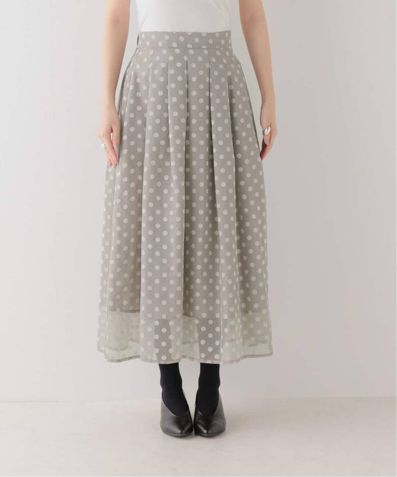 追加2》シアードットタックスカート（ロング・マキシ丈スカート）｜La  