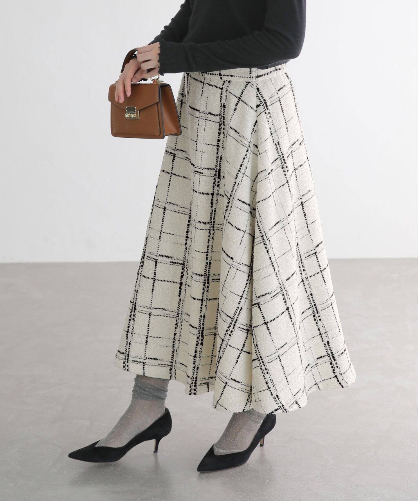 ツイードフレアスカート（ロング・マキシ丈スカート）｜La Totalite  