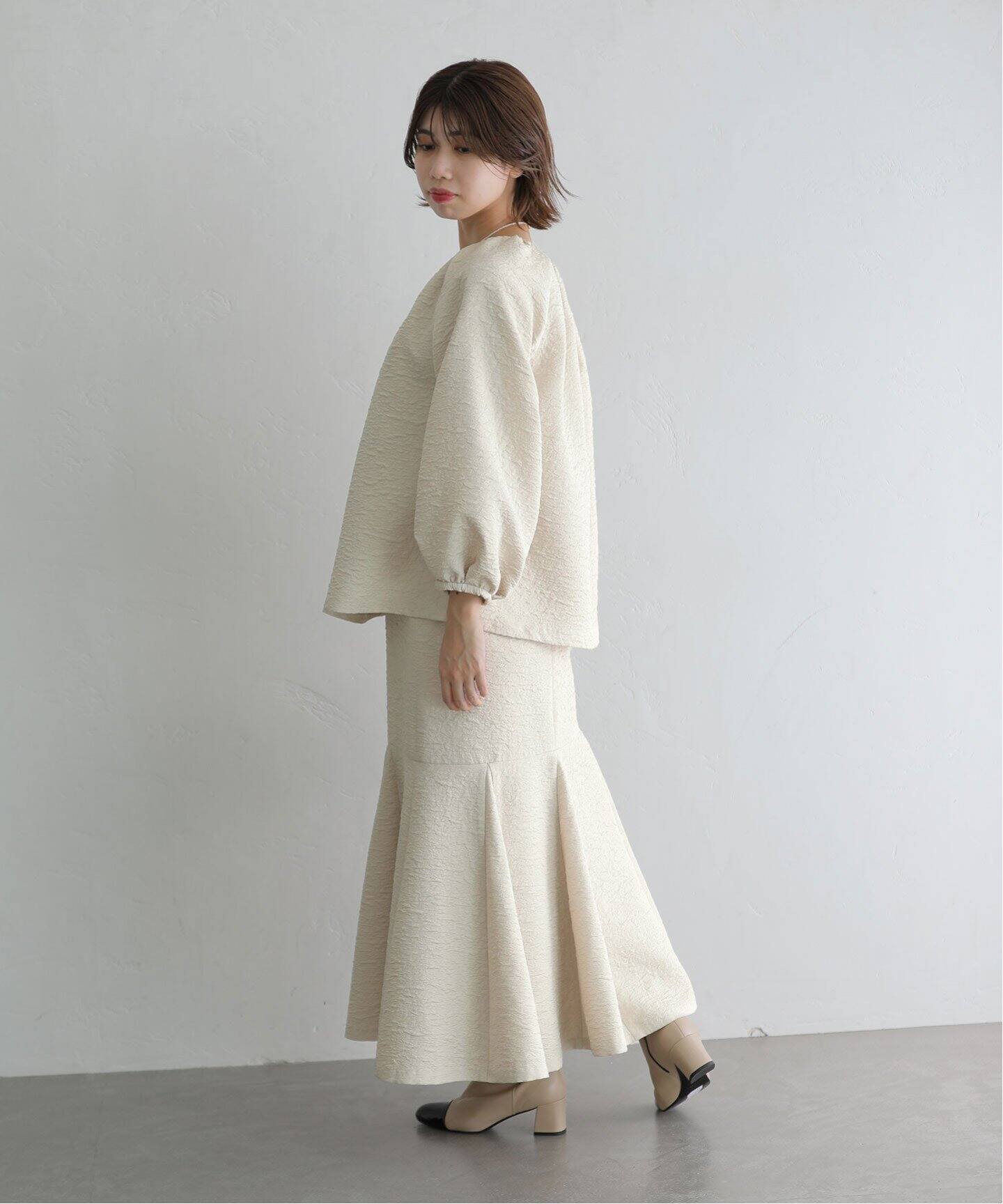 ジャガードフレアスカート（ロング・マキシ丈スカート）｜La Totalite  