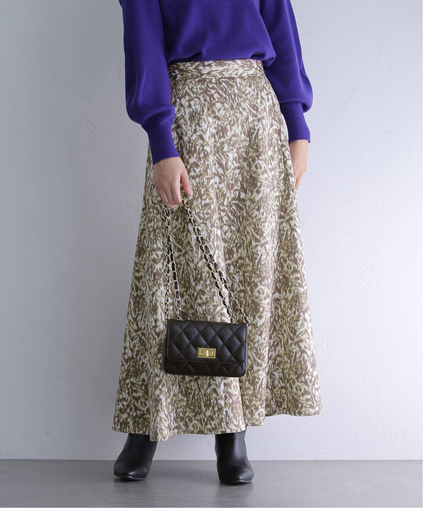 幾何タフタタックスカート（ロング・マキシ丈スカート）｜La Totalite  