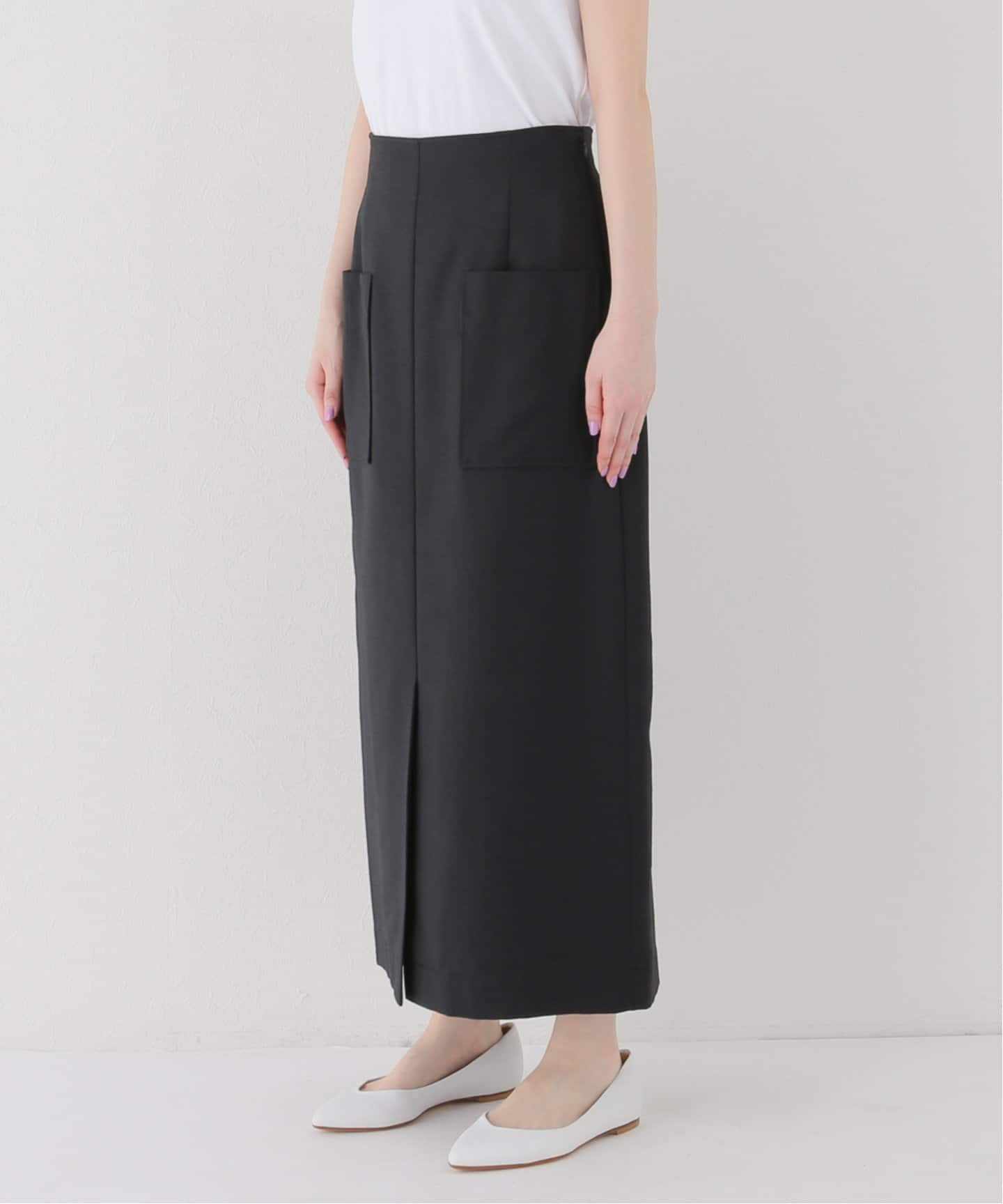 La TOTALITE　ラトータリテ＊サロペットパンツ　リネン混　Ｍ 洗える】トリアセツイルスリットパンツ（その他パンツ）｜La