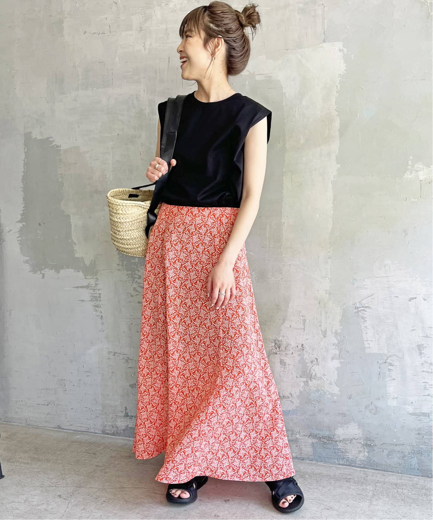 【美品】Spick&Span LIBERTY リバティ フレアスカート 38 Spick & Span - Spick & Span LIBERTYプリント タックスカート