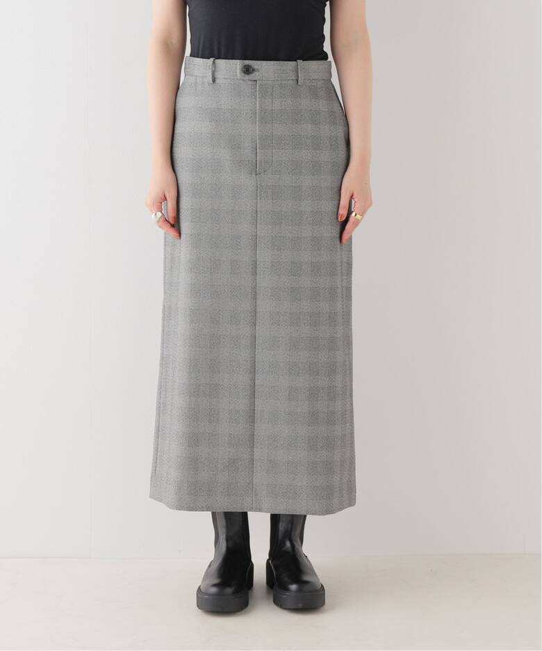 フェイクウールトラペーズスカート（ロング・マキシ丈スカート  