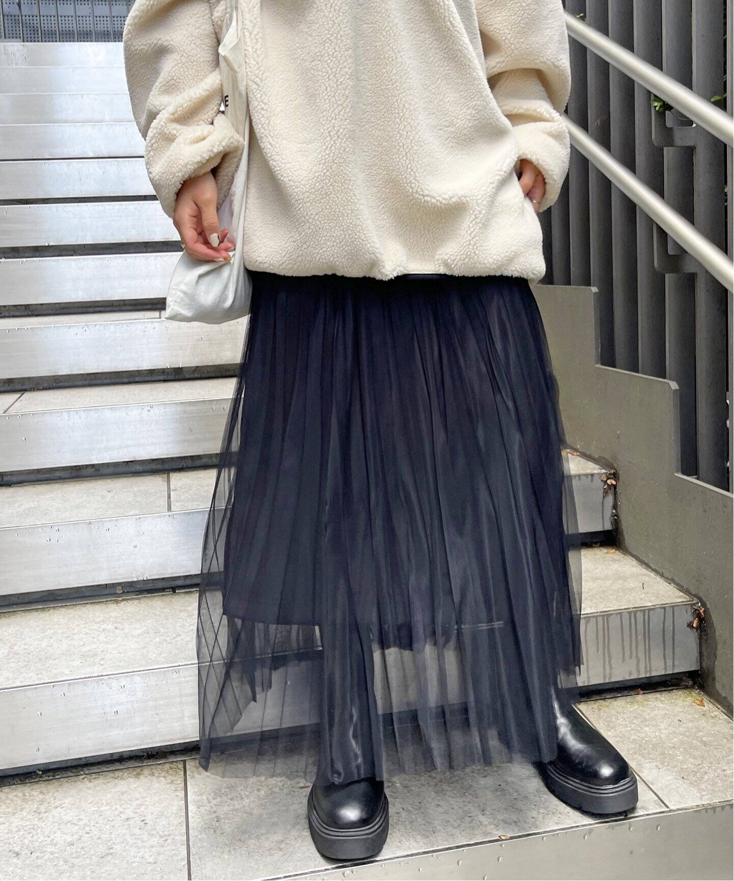 チュールプリーツスカート（ロング・マキシ丈スカート）｜Spick and  