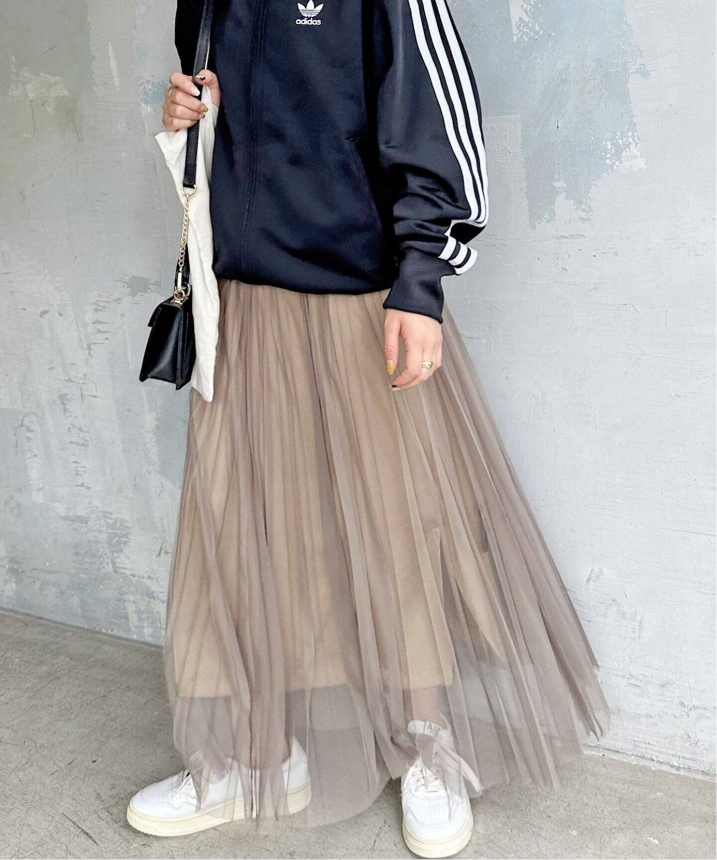 チュールプリーツスカート（ロング・マキシ丈スカート）｜Spick and  