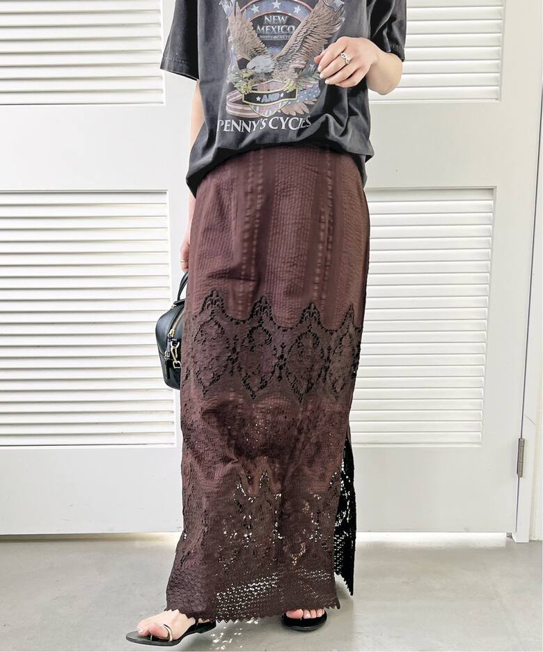 エンブロイダリーAラインスカート（ロング・マキシ丈スカート  