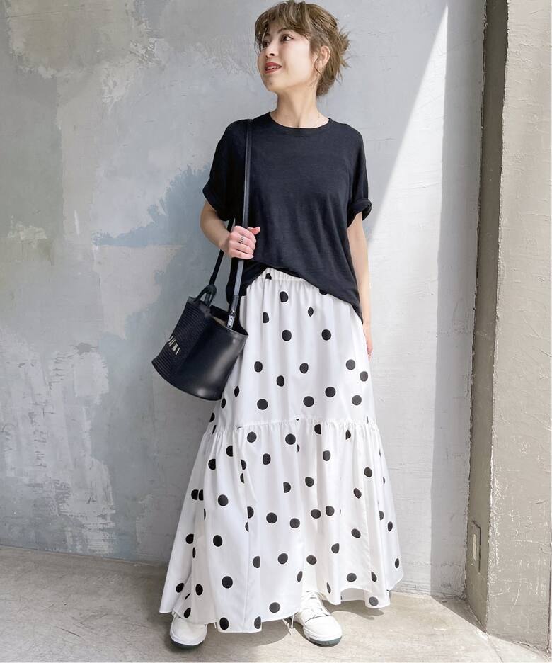 ドットタフタボリュームスカート（ロング・マキシ丈スカート）｜Spick  