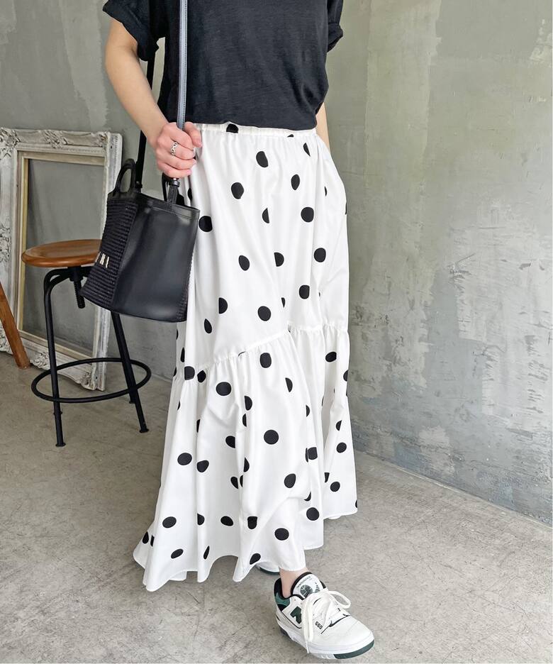 ドットタフタボリュームスカート（ロング・マキシ丈スカート）｜Spick  