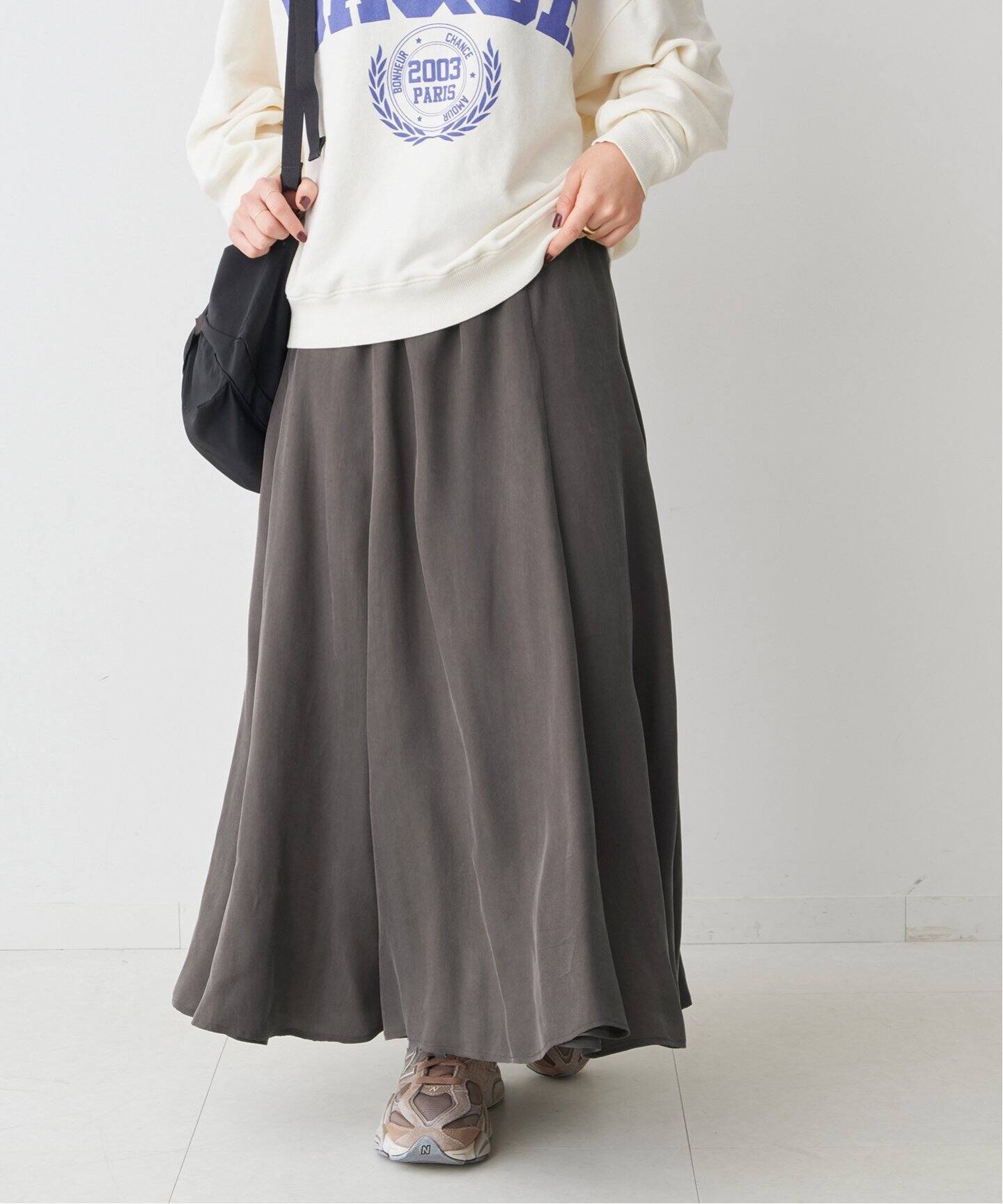 ウォッシャブルフィブリルスカート（ロング・マキシ丈スカート  