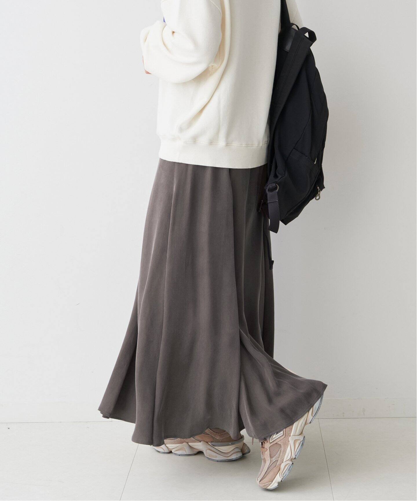 ウォッシャブルフィブリルスカート（ロング・マキシ丈スカート  