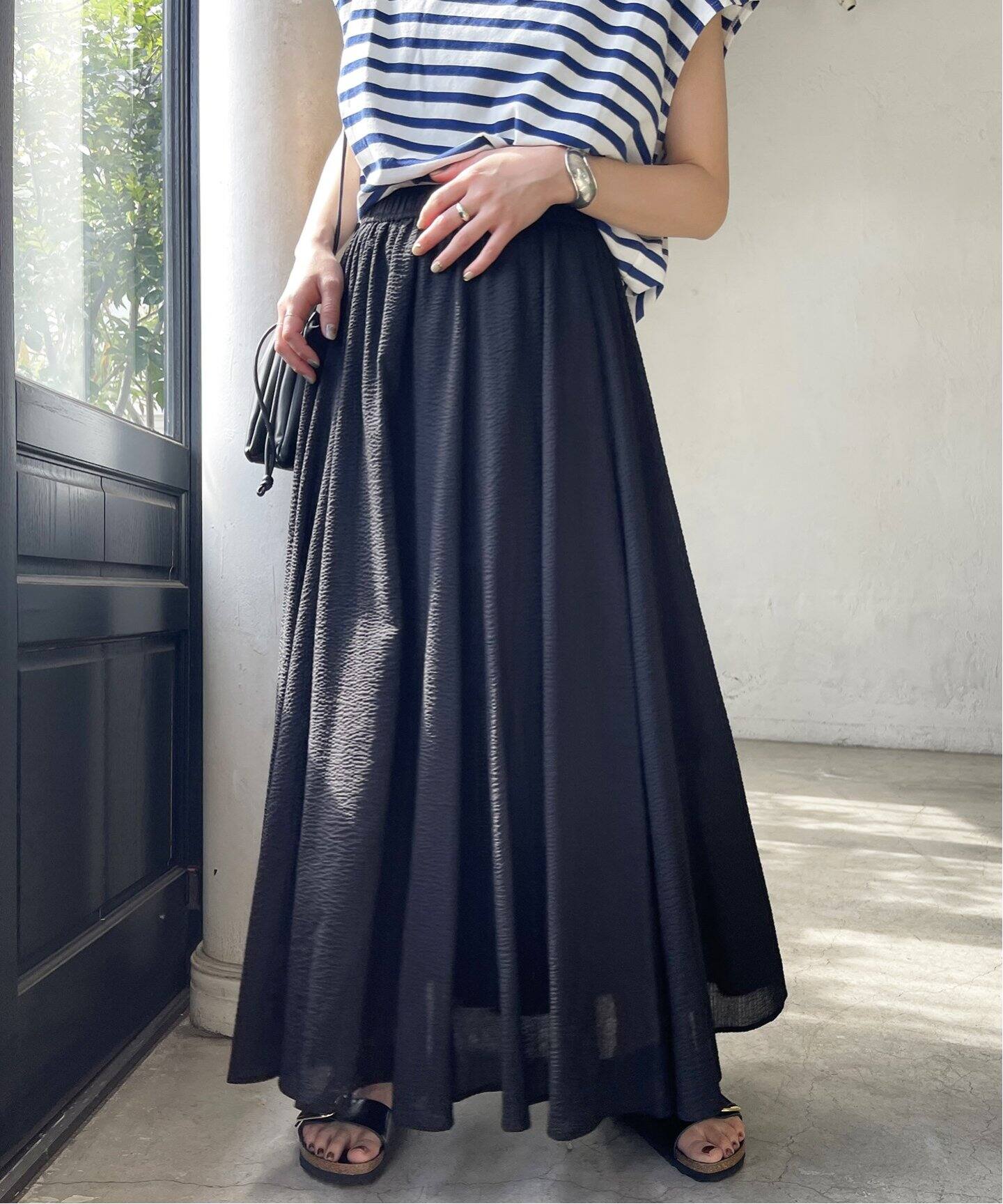リップルギャザースカート（ロング・マキシ丈スカート）｜Spick and  