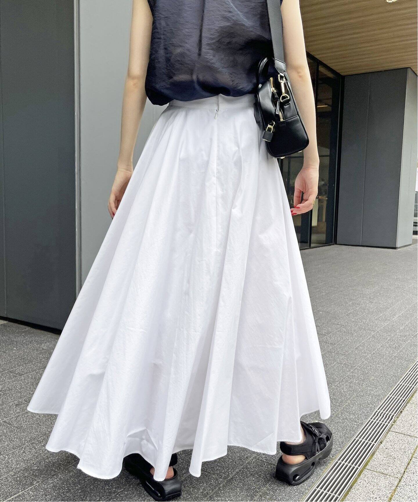 ナチュラルワッシャーフレアスカート（ロング・マキシ丈スカート  