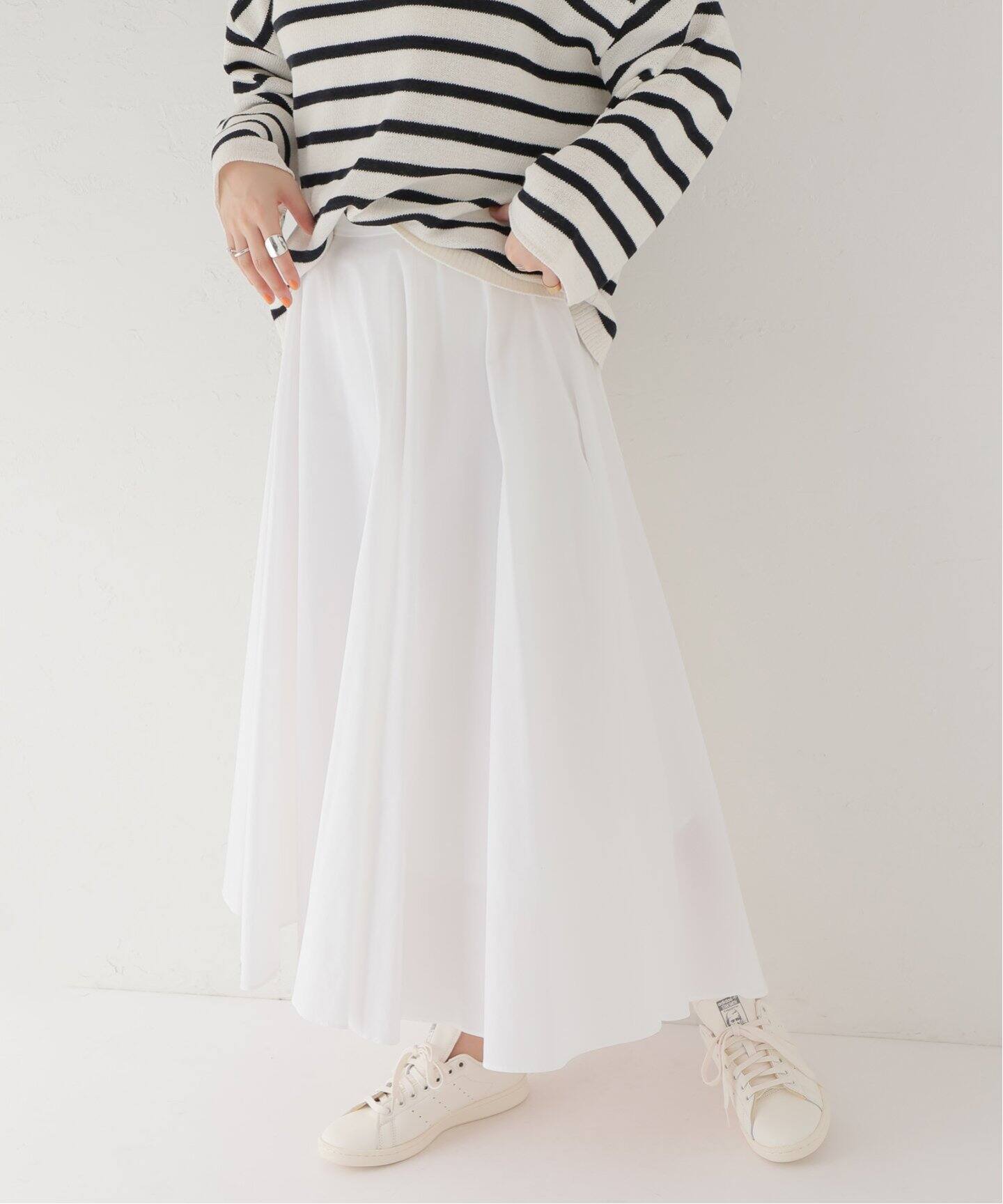 ナチュラルワッシャーフレアスカート（ロング・マキシ丈スカート  