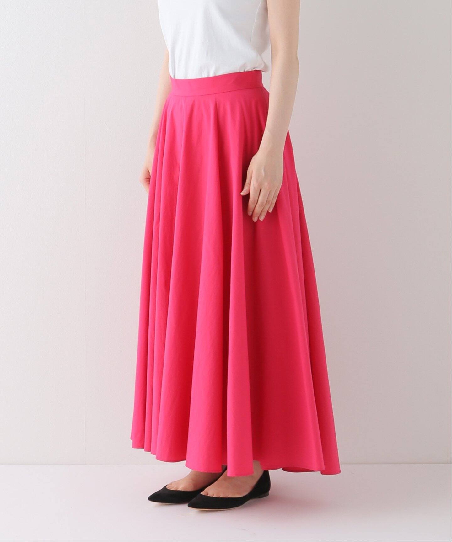 ナチュラルワッシャーフレアスカート（ロング・マキシ丈スカート  