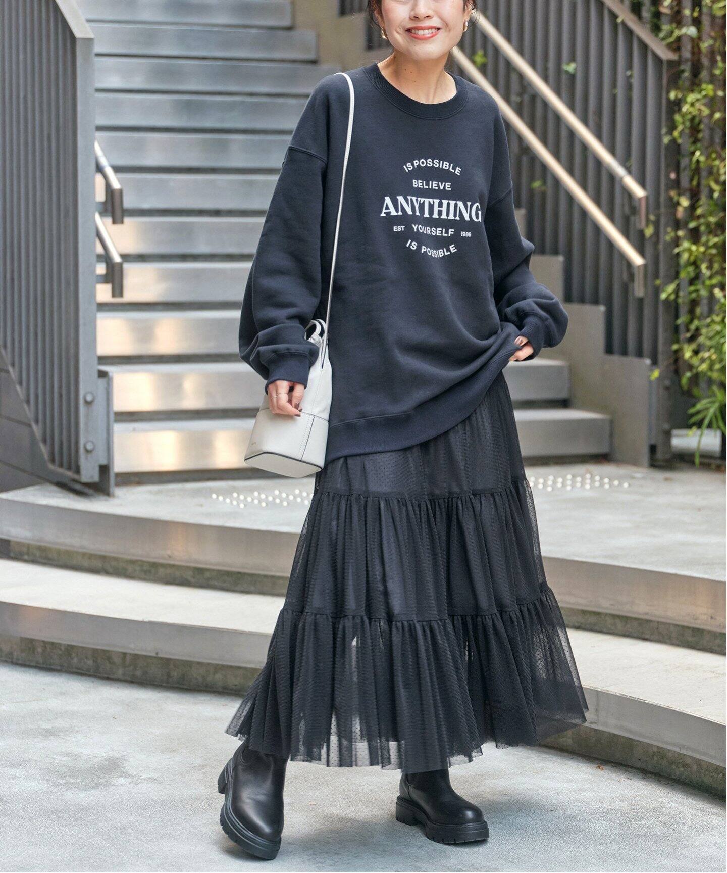 チュールドットティアードスカート（ロング・マキシ丈スカート  