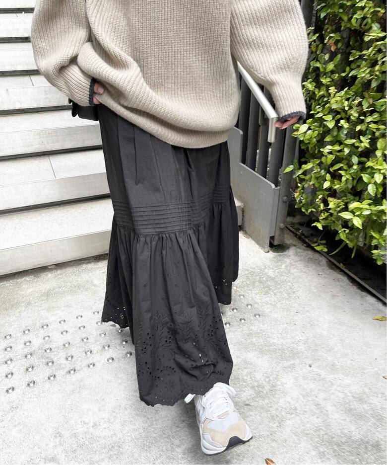 ≪追加≫エンブロイダリーレーススカート（ロング・マキシ丈スカート  