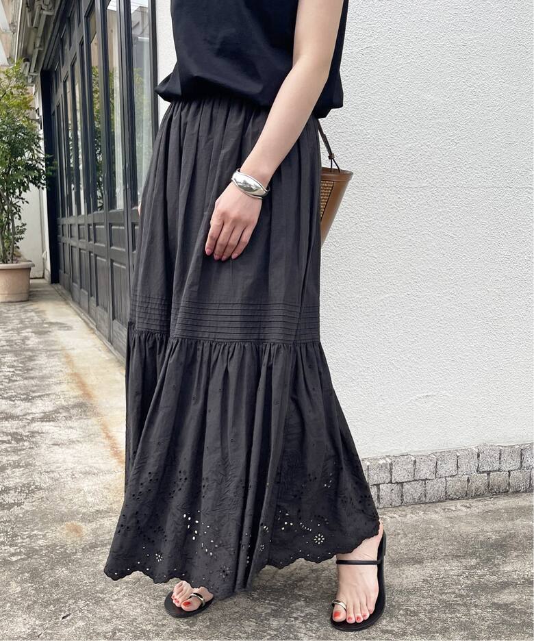 ≪追加≫エンブロイダリーレーススカート（ロング・マキシ丈スカート  