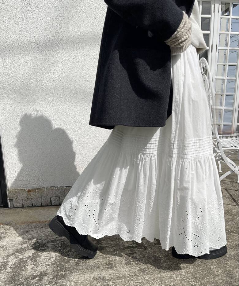 ≪追加≫エンブロイダリーレーススカート（ロング・マキシ丈スカート  