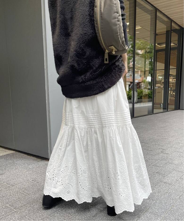 ≪追加≫エンブロイダリーレーススカート（ロング・マキシ丈スカート 