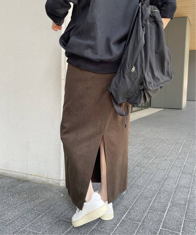 ≪一部店舗+WEB限定≫フェイクスウェードタイトロングスカート（ロング 