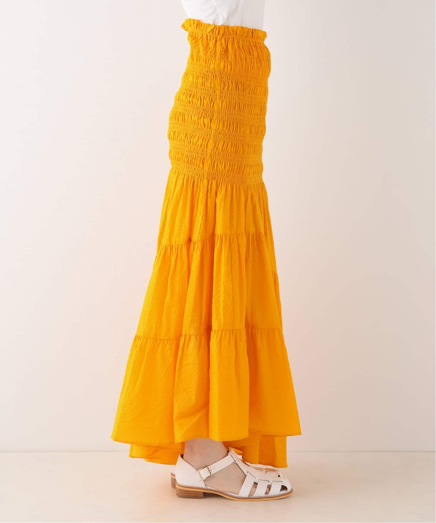 Venit/ヴェニット】 SHIRRING SKIRT（ロング・マキシ丈スカート