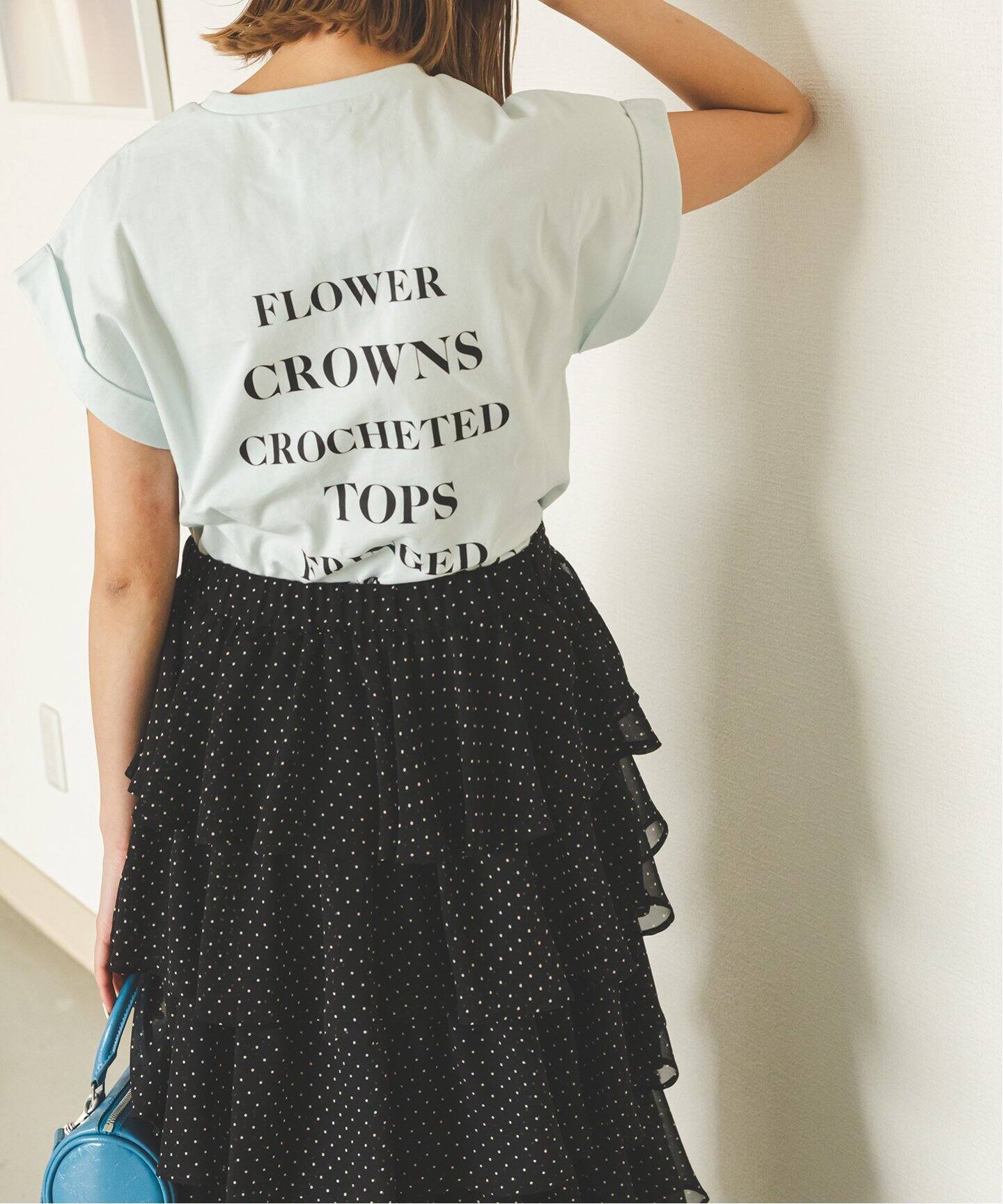 ドットプリントティアードスカート（ロング・マキシ丈スカート）｜U by  