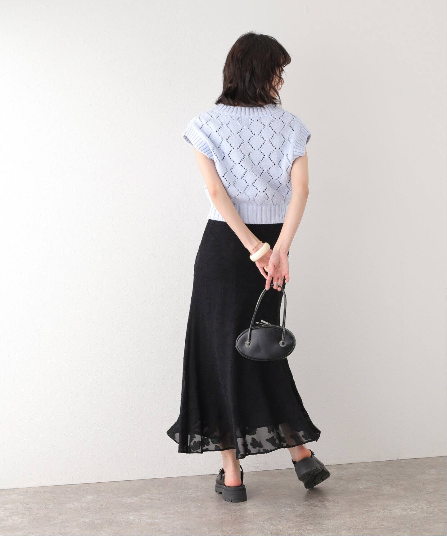 HARDY NOIR ジャガードシシュウフレアスカート スピックアンドスパン HARDY NOIR ジャガードシシュウフレアスカート スピックアンドスパン