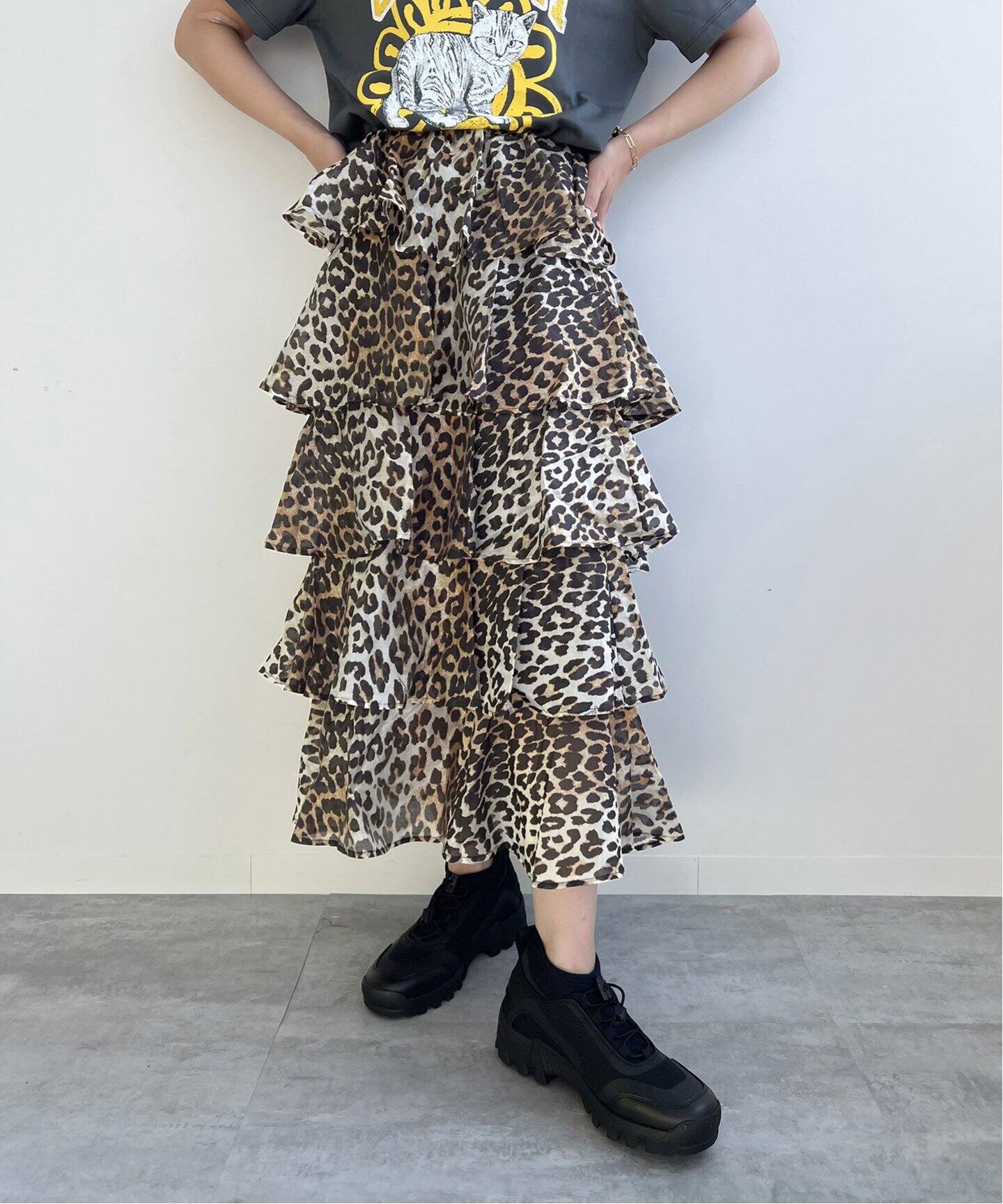 GANNI/ガニー】 Sheer Voile Maxi Flounce Skirt（ロング・マキシ丈 