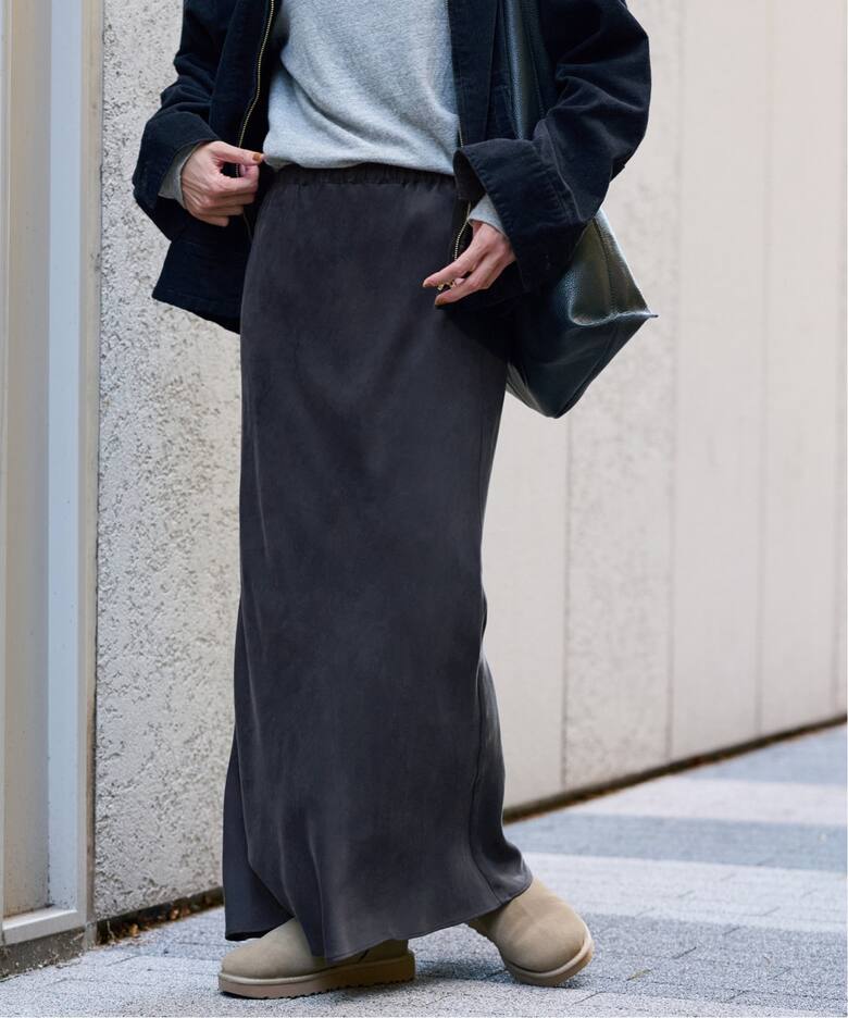 キュプラバイアスサテンロングスカート（ロング・マキシ丈スカート  