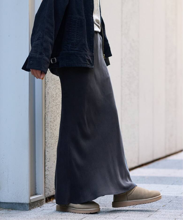 キュプラバイアスサテンロングスカート（ロング・マキシ丈スカート  