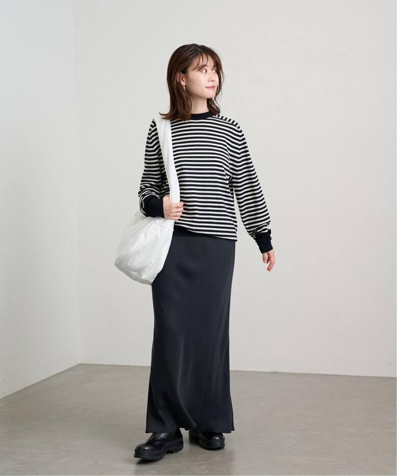 キュプラバイアスサテンロングスカート（ロング・マキシ丈スカート  