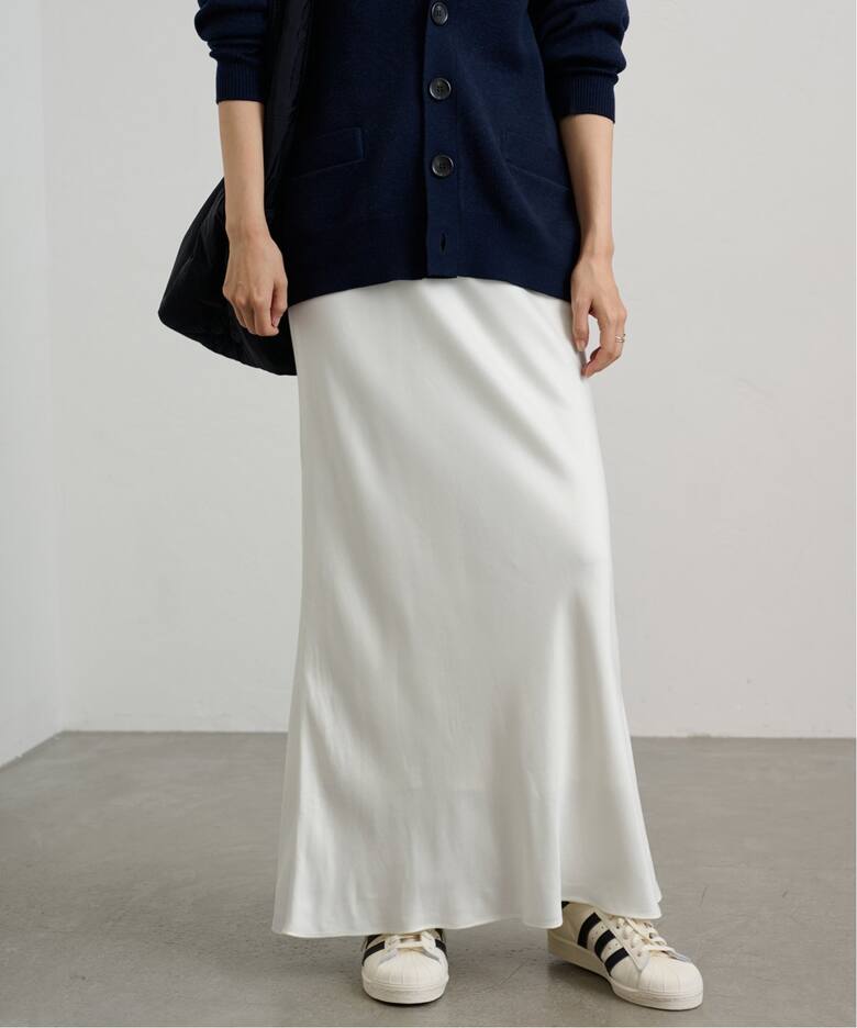 キュプラバイアスサテンロングスカート（ロング・マキシ丈スカート  