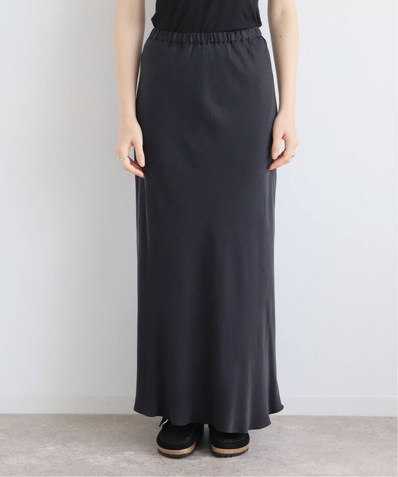 キュプラバイアスサテンロングスカート（ロング・マキシ丈スカート  