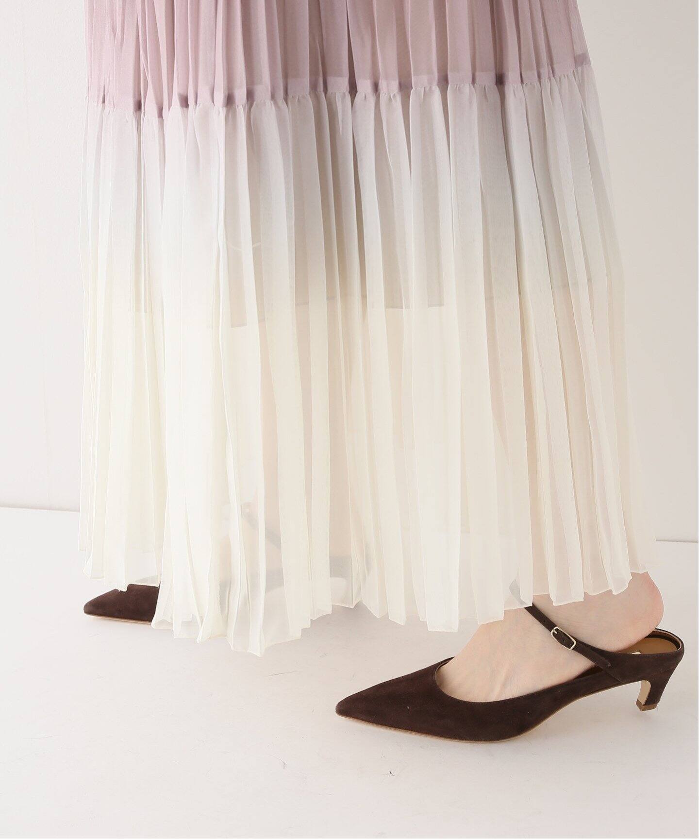 フラワーペタルグラデーションスカート（ロング・マキシ丈スカート  