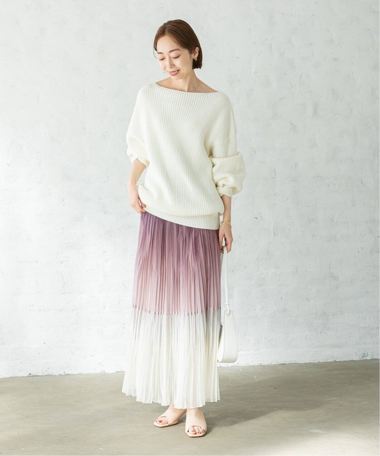 フラワーペタルグラデーションスカート（ロング・マキシ丈スカート  