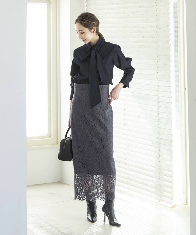 追加》リバーレースIラインスカート 5（ロング・マキシ丈スカート  