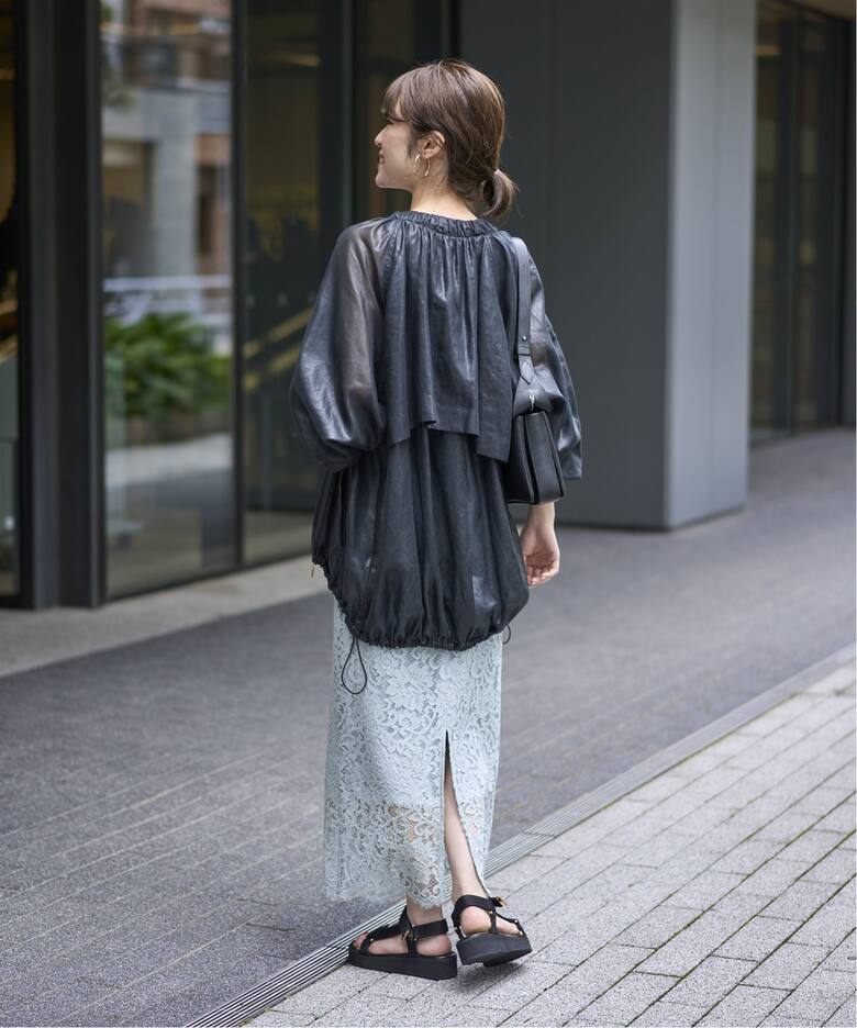 美品 NOBLE ノーブル リバーレースIラインスカート 