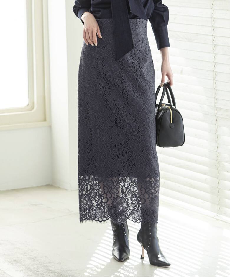 追加》リバーレースIラインスカート 5（ロング・マキシ丈スカート  