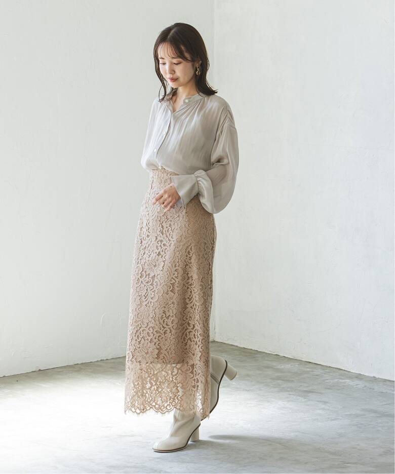 追加》リバーレースIラインスカート 7（ロング・マキシ丈スカート  