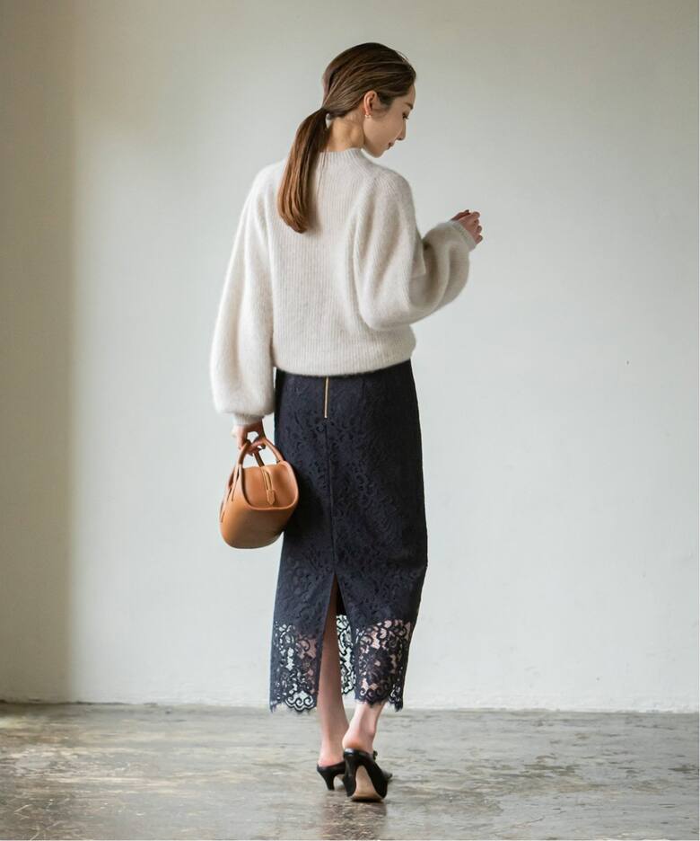 追加》リバーレースIラインスカート 7（ロング・マキシ丈スカート  